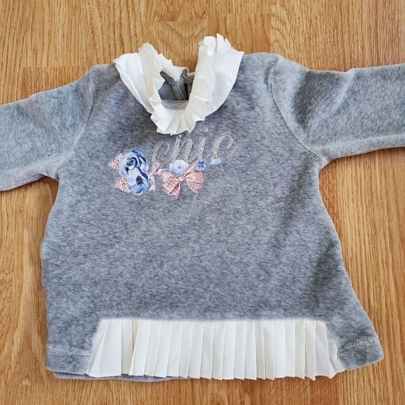 Lapin House Blue Rose Velvet Top & Leggings Set size 2 - Picture 5 of 14